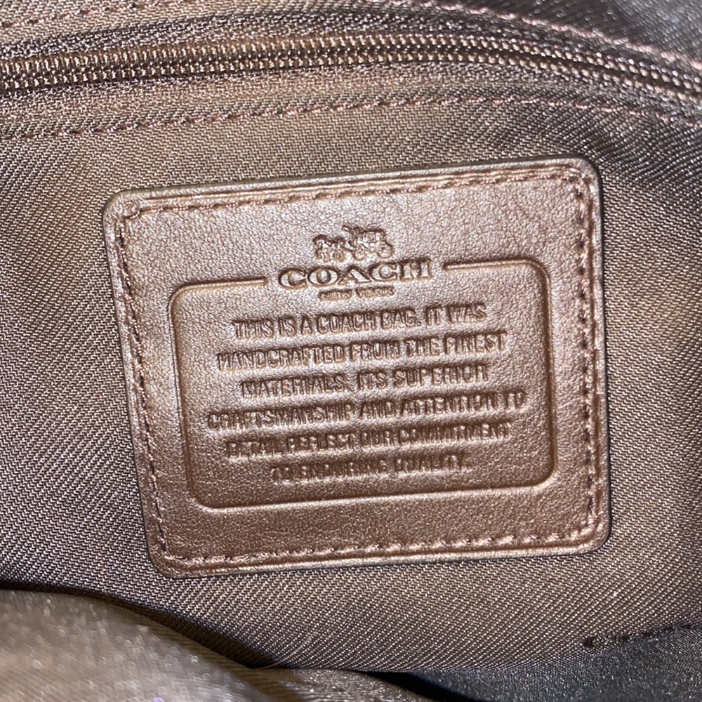 Coach leather and logo fabric Edie bag. - Picture 5 of 10